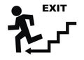 Emergency exit on white background, eps. Royalty Free Stock Photo