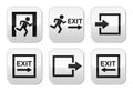 Emergency exit buttons set Royalty Free Stock Photo