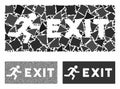 Emergency exit Composition Icon of Tremulant Pieces Royalty Free Stock Photo