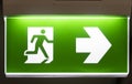 Emergency or fire exit symbol on label Royalty Free Stock Photo