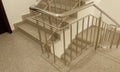 Emergency exit fire staircase side isometric view covering tread riser and landing