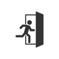 Emergency exit icon, great design for any purposes. Fire symbol Royalty Free Stock Photo