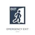 emergency exit icon in trendy design style. emergency exit icon isolated on white background. emergency exit vector icon simple Royalty Free Stock Photo
