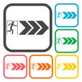 Emergency exit icons set Royalty Free Stock Photo