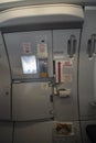 Emergency exit inside a plane of a Vietnamese company