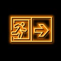 emergency exit neon glow icon illustration