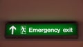 Emergency exit sign. Royalty Free Stock Photo