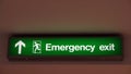 Emergency exit sign.