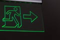 Emergency exit sign in the building Royalty Free Stock Photo