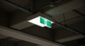 Emergency Exit Sign in Dark Building Royalty Free Stock Photo
