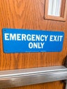 Emergency Exit Only Sign on Door Royalty Free Stock Photo