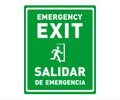 Emergency Exit Sign in English and Spanish Language - Bilingual Safety Sign and Poster