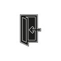 emergency exit sign, exit door icon, exit strategy - door entrance Royalty Free Stock Photo