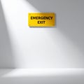 Emergency Exit Sign Illuminated by a Spotlight Royalty Free Stock Photo