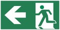 Emergency exit sign left - emergeny exit vector illustration Royalty Free Stock Photo