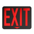 Emergency exit sign lighted red white background Royalty Free Stock Photo