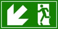 Emergency exit sign. Man running out fire exit Royalty Free Stock Photo