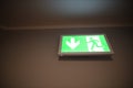 Emergency exit sign on the office Royalty Free Stock Photo