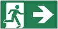 Emergency exit sign right - emergeny exit vector illustration Royalty Free Stock Photo