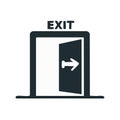 Emergency Exit Sign A Rightward Arrow Indicating Evacuation In A Facility Illustrative Icon Royalty Free Stock Photo