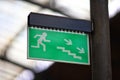 Emergency exit sign on street Royalty Free Stock Photo