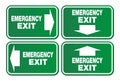 Emergency exit signs - green sign Royalty Free Stock Photo