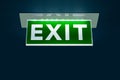 Emergency Exit Signs Green with white lettering. Royalty Free Stock Photo