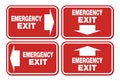 Emergency exit signs - red sign