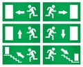 Emergency exit signs set. Royalty Free Stock Photo