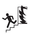 Emergency exit silhouette man running signs vector illustration.security fire exit icon.People escape