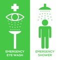 Emergency eye wash and emergency shower pictogram icon Royalty Free Stock Photo