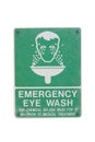 Emergency Eye Wash Sign Royalty Free Stock Photo