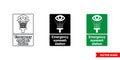 Emergency eyewash station sign icon of 3 types color, black and white, outline. Isolated vector sign symbol