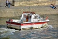 Emergency fire boat on the River Seine Paris Royalty Free Stock Photo