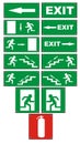 Emergency fire escape signs Royalty Free Stock Photo