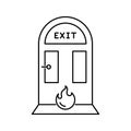 Emergency fire exit door icon vector Royalty Free Stock Photo