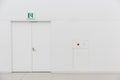 Emergency fire exit door white clean new fire Royalty Free Stock Photo