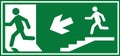 Emergency fire exit sign, Emergency sign, Emergency exit, Emergency Exit sign board, Green emergency exit sign, Fire sign Royalty Free Stock Photo