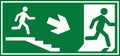 Emergency fire exit sign, Emergency sign, Emergency exit, Emergency Exit sign board, Green emergency exit sign, Fire sign Royalty Free Stock Photo