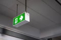 Emergency Fire exit sign at the corridor in building Royalty Free Stock Photo