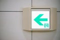 Emergency Fire exit sign lightbox. Royalty Free Stock Photo