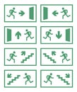 emergency fire exit sign set, exit door label