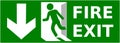 Emergency fire exit sign show the way to escape Royalty Free Stock Photo