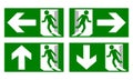 Emergency fire exit sign show the way to escape Royalty Free Stock Photo