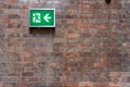 Emergency fire exit signs Installed on the wall Can clearly see Safety concept Fire alarm system Royalty Free Stock Photo