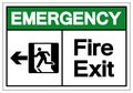 Emergency Fire Exit Symbol Sign,Vector Illustration, Isolated On White Background Label. EPS10