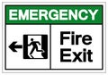 Emergency Fire Exit Symbol Sign,Vector Illustration, Isolated On White Background Label. EPS10 Royalty Free Stock Photo