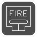 Emergency Fire Lever solid icon. Fire alarm pull station glyph style pictogram on white background. Firefighting call