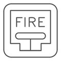 Emergency Fire Lever thin line icon. Fire alarm pull station outline style pictogram on white background. Firefighting Royalty Free Stock Photo