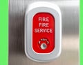 Emergency Fire Service Alert System Button on Metal Wall Royalty Free Stock Photo